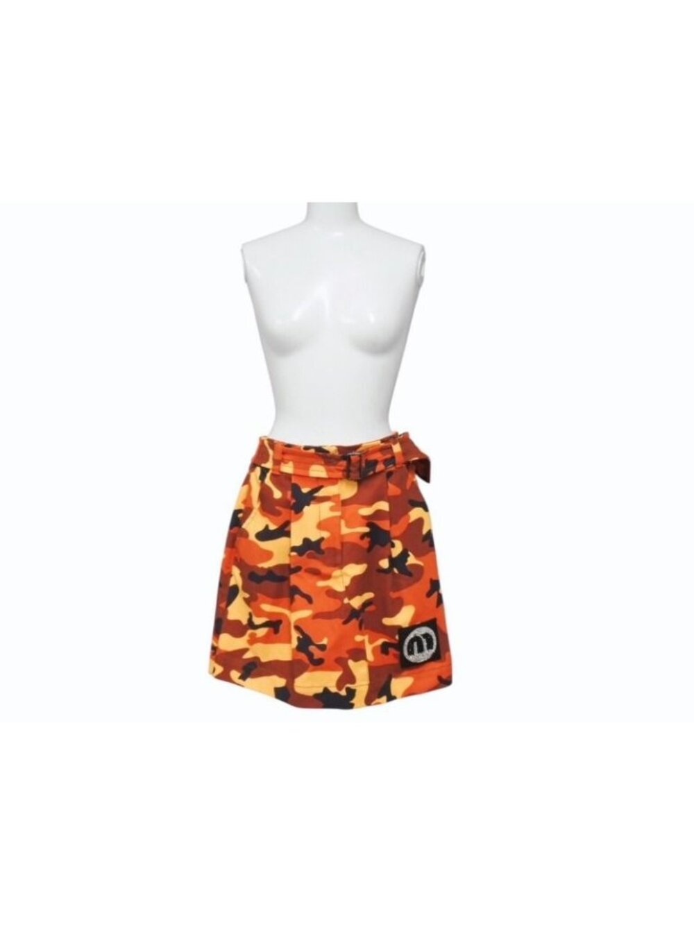 Miu Miu Military Cargo Skirt Cotton Elastane Orange Yellow Black 38